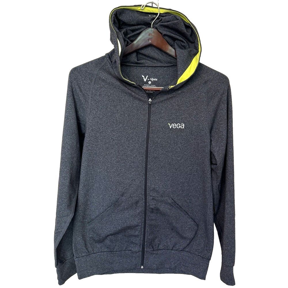 Vega by Tonic Warm-Up Full Zip Hoodie‎ Mens Size Small Gray Stretch Long Sleeve